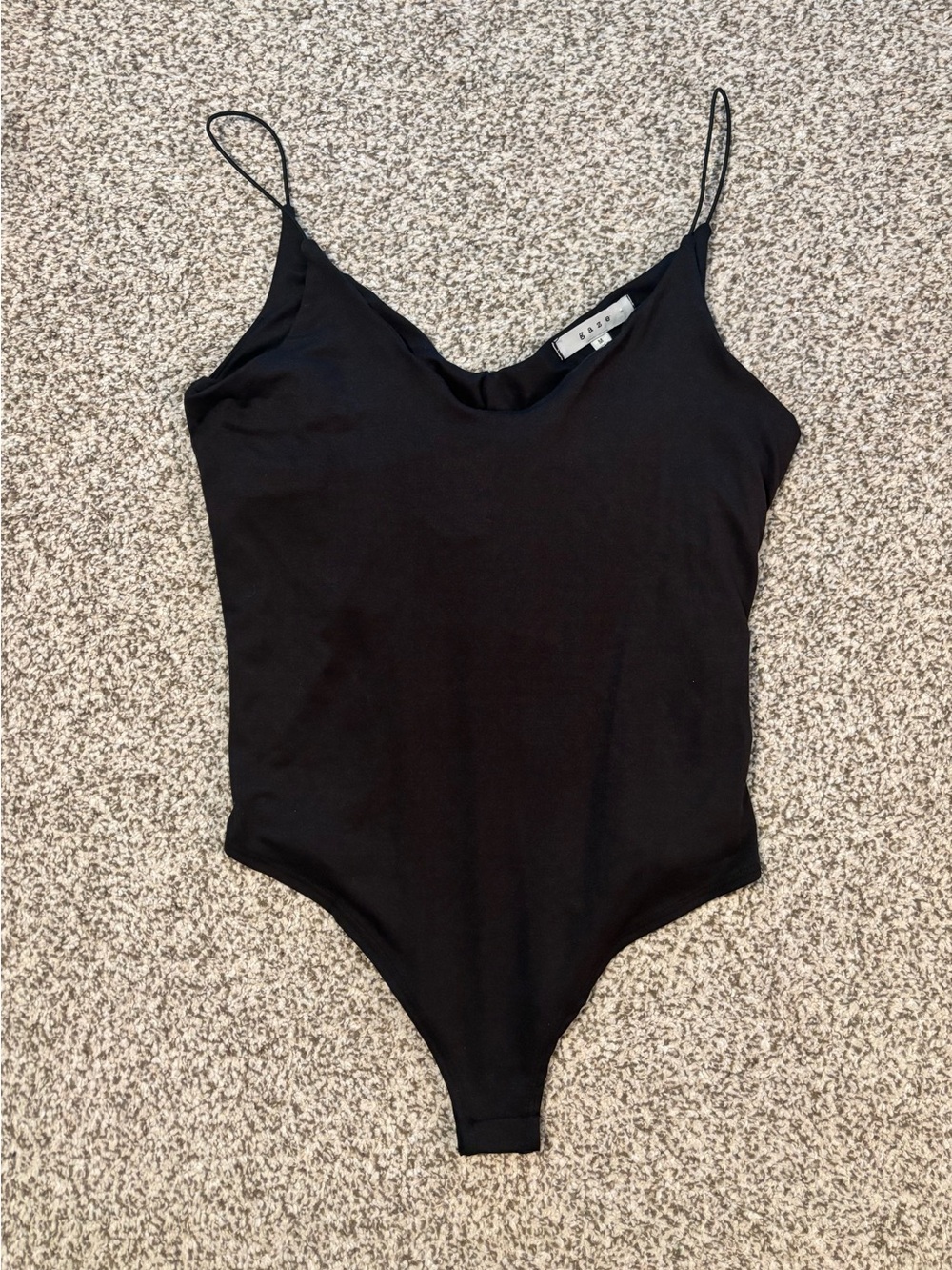 Black Spaghetti-Strap Women’s One-Piece Bodysuit